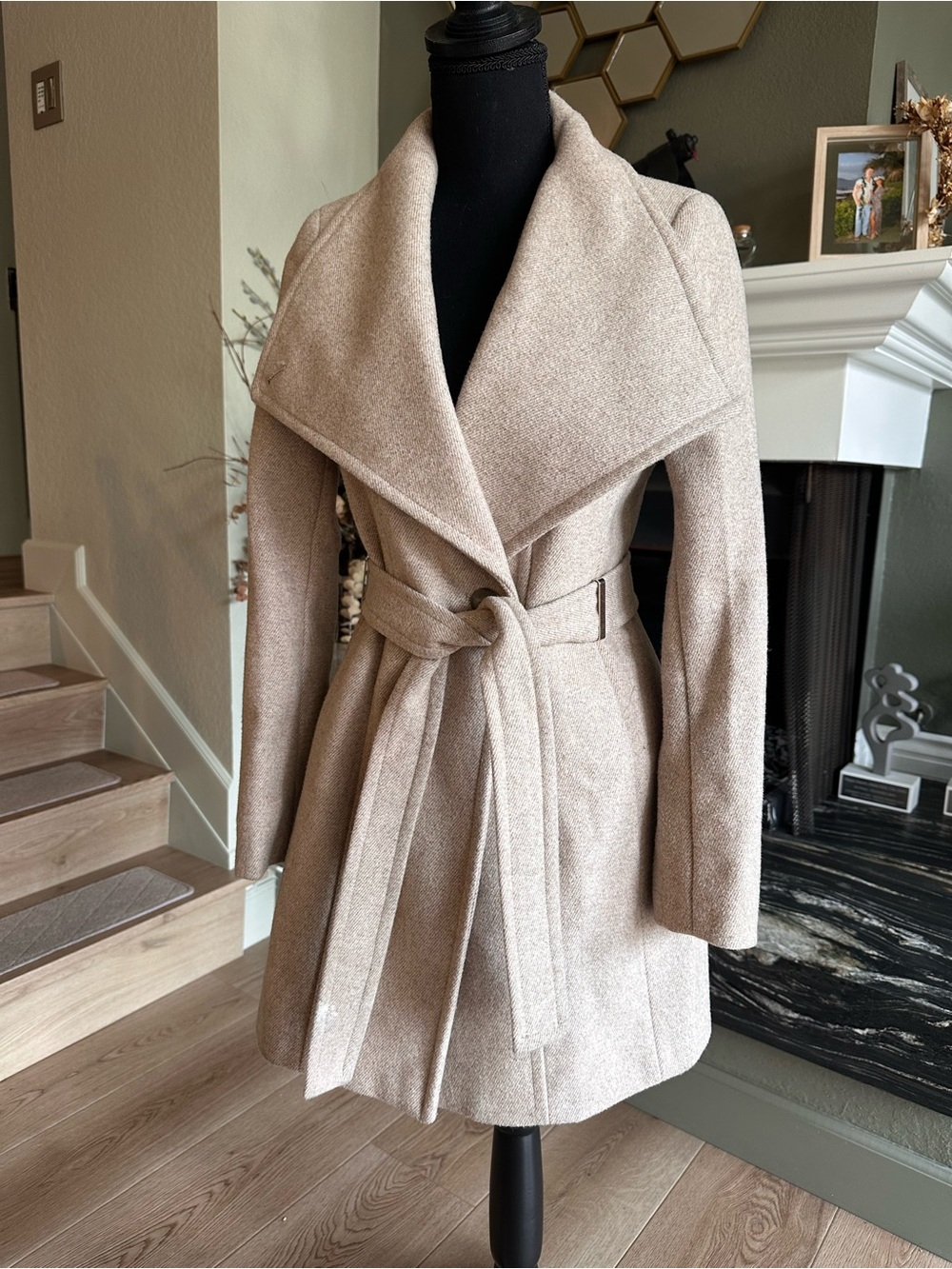 ⭐️LAST CHANCE⭐️ Calvin Klein PXXS Belted Asymmetrical Wool Coat Size P